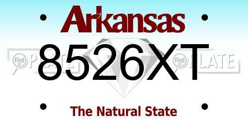 8526XT Arkansas License Plate