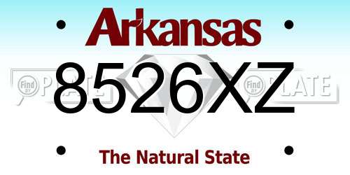 8526XZ Arkansas License Plate
