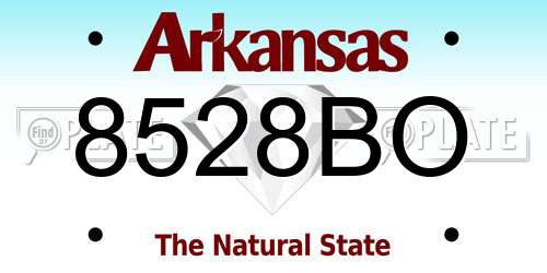 8528BO Arkansas License Plate