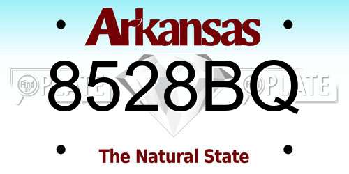 8528BQ Arkansas License Plate