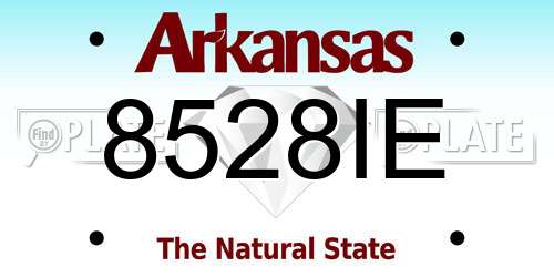 8528IE Arkansas License Plate