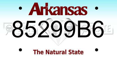 85299B6 Arkansas License Plate