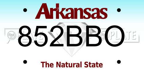 852BBO Arkansas License Plate