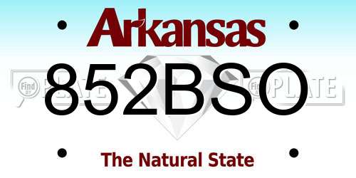 852BSO Arkansas License Plate