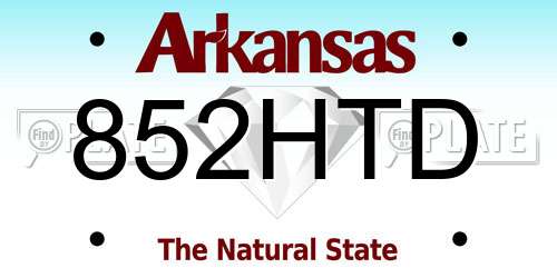 852HTD Arkansas License Plate