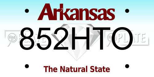 852HTO Arkansas License Plate
