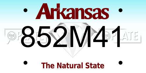 852M41 Arkansas License Plate
