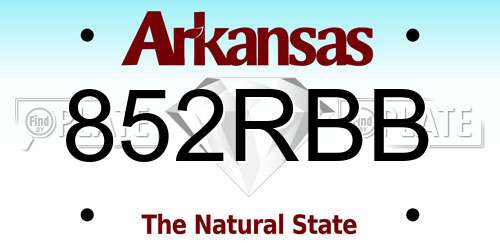 852RBB Arkansas License Plate