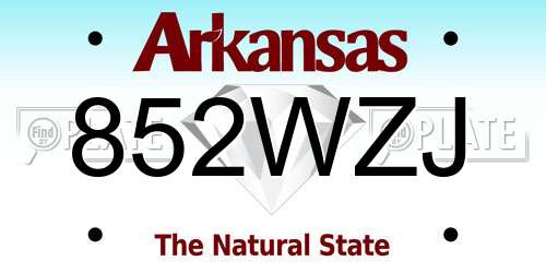 852WZJ Arkansas License Plate