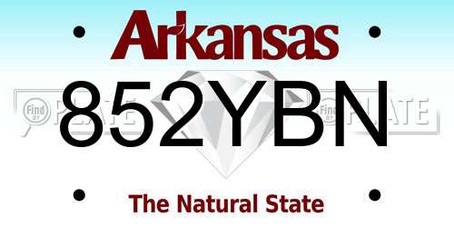 852YBN Arkansas License Plate