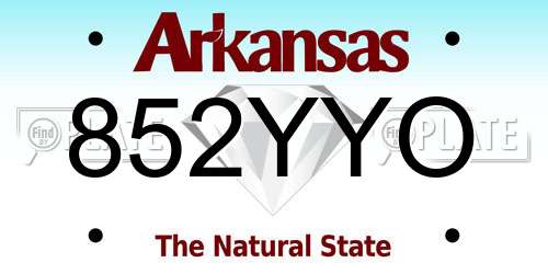 852YYO Arkansas License Plate