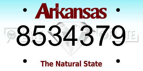 8534379 Arkansas License Plate