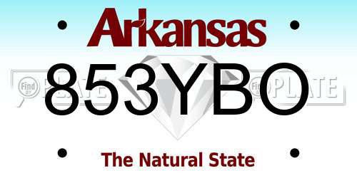853YBO Arkansas License Plate