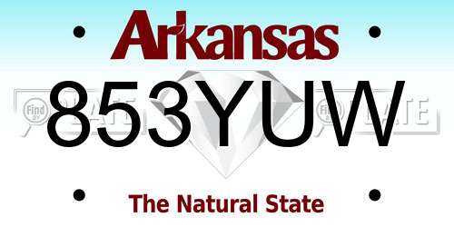 853YUW Arkansas License Plate