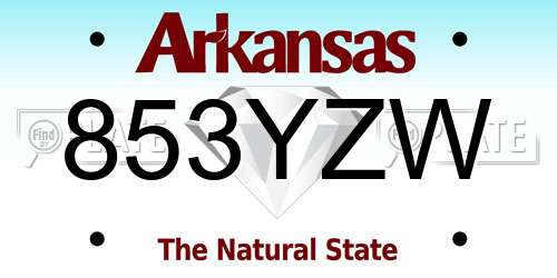 853YZW Arkansas License Plate