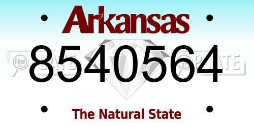 8540564 Arkansas License Plate