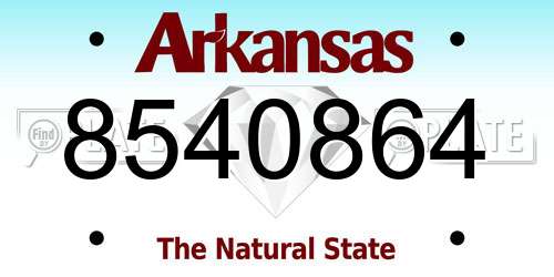 8540864 Arkansas License Plate