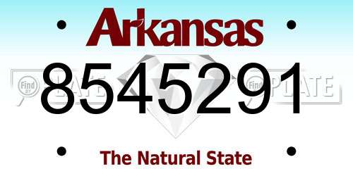 8545291 Arkansas License Plate