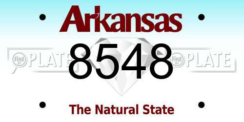 8548 Arkansas License Plate