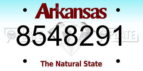 8548291 Arkansas License Plate