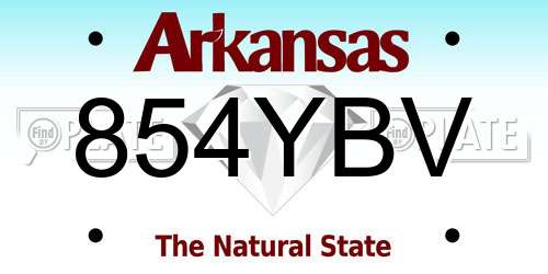854YBV Arkansas License Plate