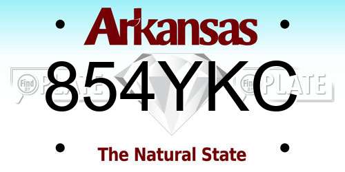 854YKC Arkansas License Plate