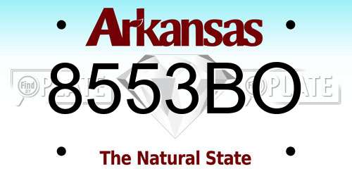 8553BO Arkansas License Plate