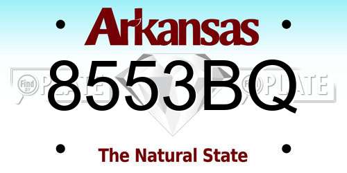 8553BQ Arkansas License Plate