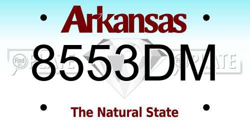 8553DM Arkansas License Plate