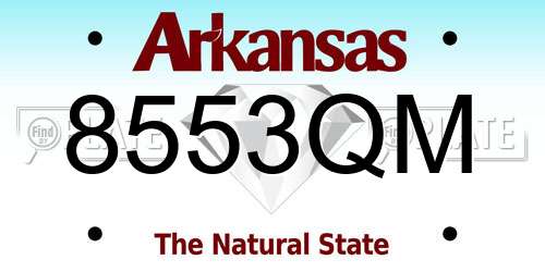 8553QM Arkansas License Plate