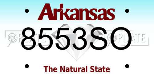 8553SO Arkansas License Plate