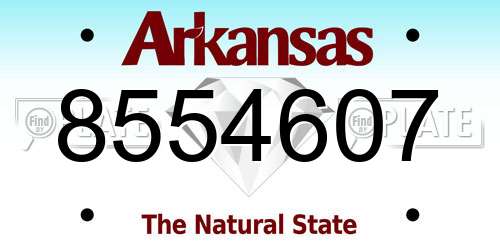 8554607 Arkansas License Plate