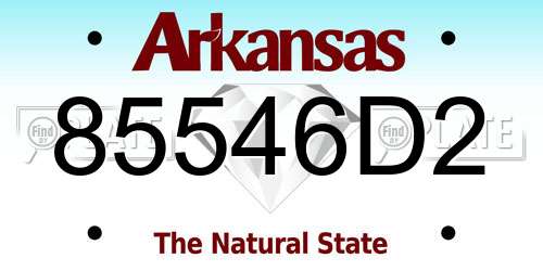 85546D2 Arkansas License Plate