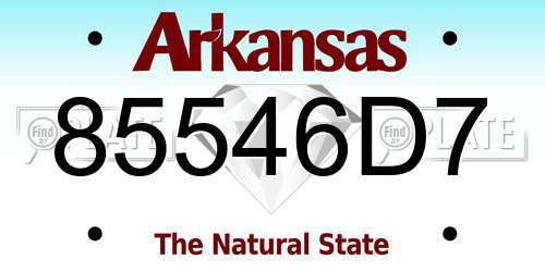 85546D7 Arkansas License Plate