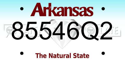 85546Q2 Arkansas License Plate