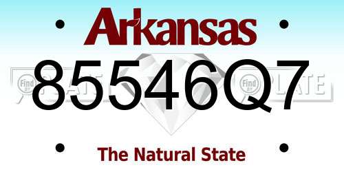 85546Q7 Arkansas License Plate