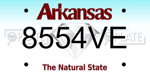8554VE Arkansas License Plate