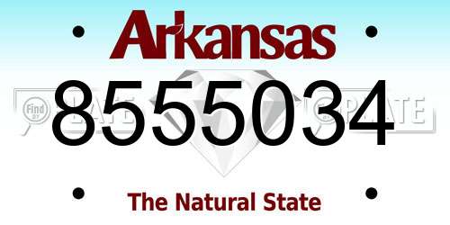 8555034 Arkansas License Plate