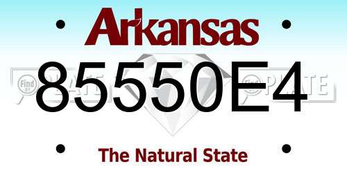 85550E4 Arkansas License Plate