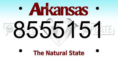 8555151 Arkansas License Plate
