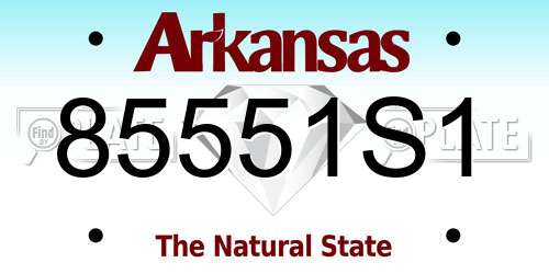 85551S1 Arkansas License Plate