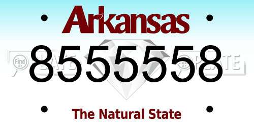8555558 Arkansas License Plate