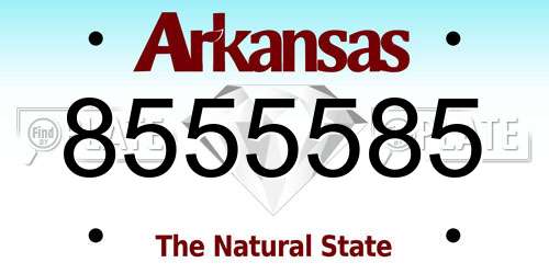 8555585 Arkansas License Plate