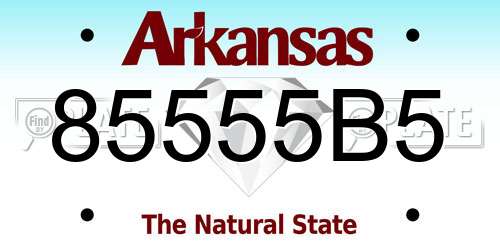 85555B5 Arkansas License Plate