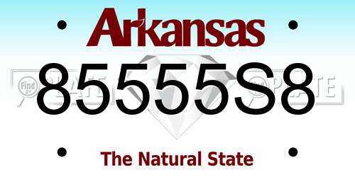 85555S8 Arkansas License Plate