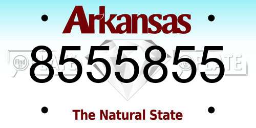 8555855 Arkansas License Plate