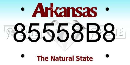85558B8 Arkansas License Plate