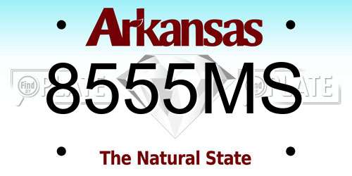 8555MS Arkansas License Plate