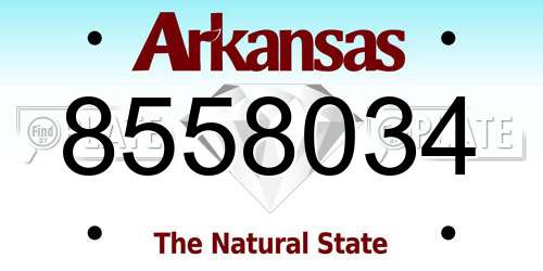 8558034 Arkansas License Plate