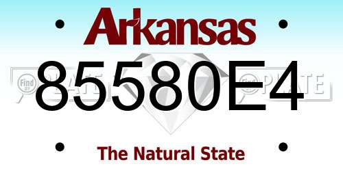 85580E4 Arkansas License Plate